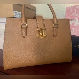 Ralph Lauren Cognac Structured Bag